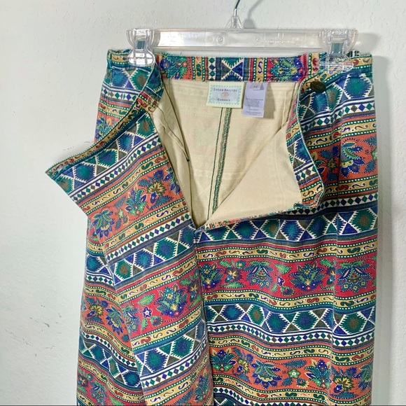 90s 80s Vintage Southwestern Denim Midi Skirt - Picture 8 of 8